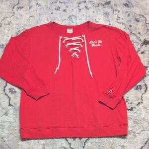 Victoria’s Secret PINK Ohio State Buckeyes Lace-Up Sweatshirt Red Women’s Large